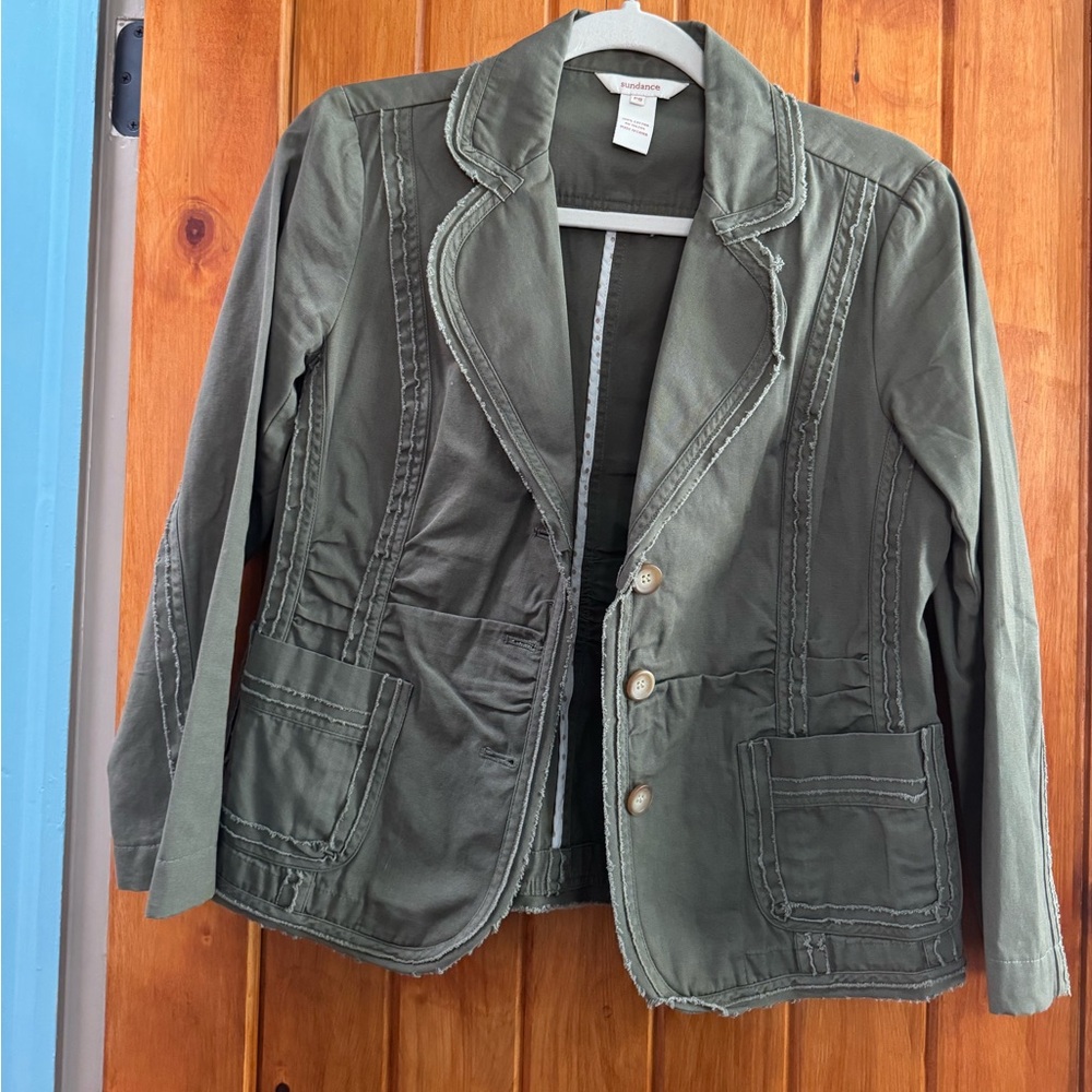 Sundance Olive Blazer with Button Detail